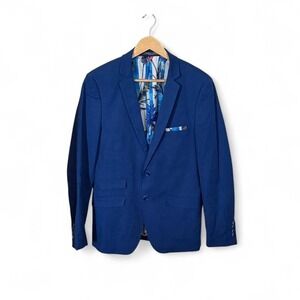 Paisley & Gray – Men's Blazer– Royal Blue – Floral Lined – Modern Slim